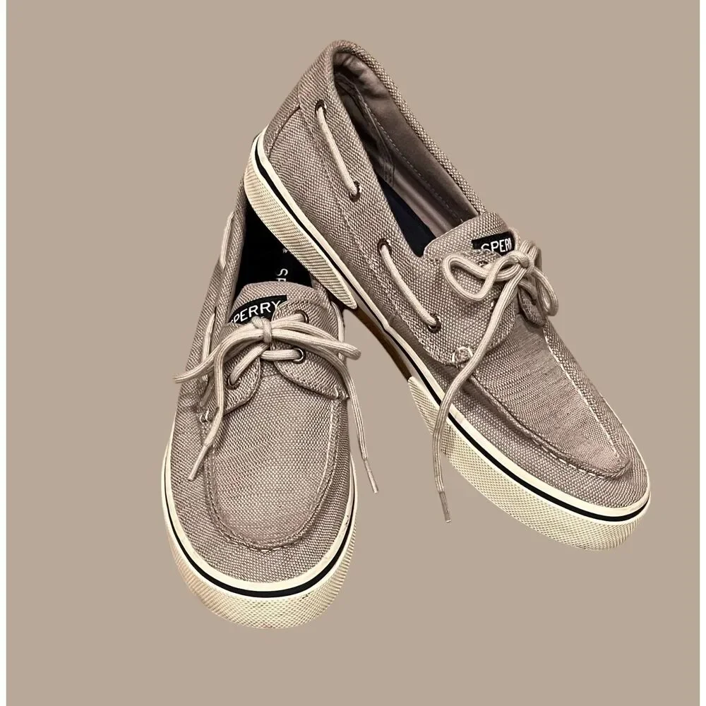 Sperry Men's Top-Sider Bahama II Chambray Boat Sneaker Grey Sz 11.5
